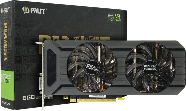 Видеокарта Palit GeForce GTX 1060 6GB OC Gaming (Товар Б/У гарантия 3 мес.)